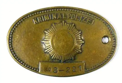 Original alte DDR Kripomarke Sachsen Anhalt 3-221 Kriminalpolizei Dienstmarke