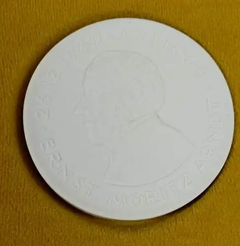 original alte seltene Ernst Moritz Arndt Medaille in OVP  aus Meissner Porzellan