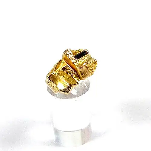 Designer Ring Lapponia aus 585 Gold mit Onyx Größe 62