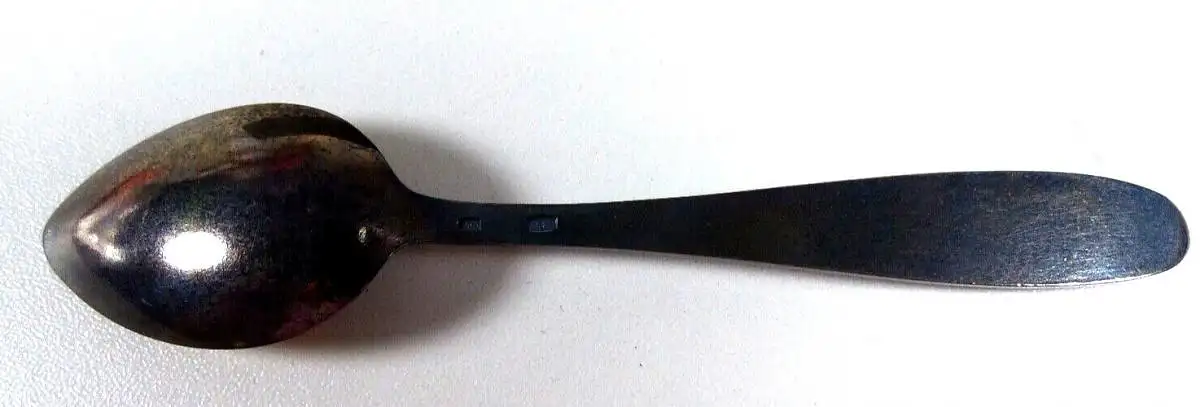 6 original alte Kaffeelöffel aus 875 Silber russisch emailliert in OVP 3