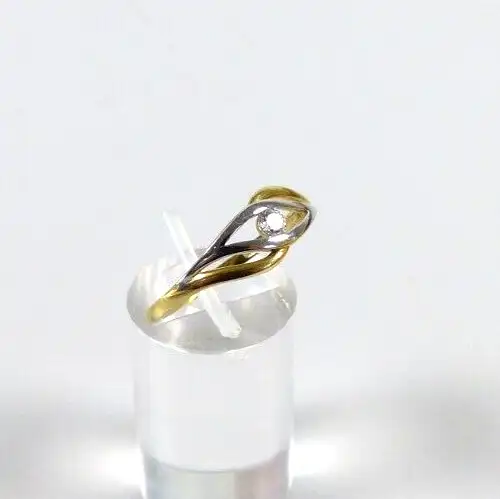 Ring aus 333 Gold mit Zirkonia Größe 63  neuwertig