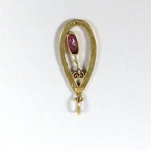 Sehr alter Jugendstil Anhänger aus 585 Gold mit Amethyst