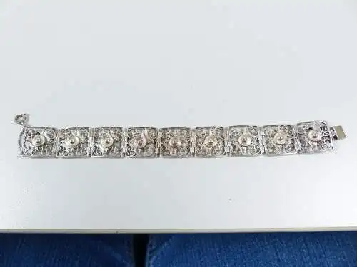 Sehr schönes Armband aus massivem 835 Silber geflochten