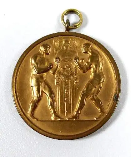 Art Deco Medaille Sieger Boxen Dem Meister signiert Oertel Berlin 1924