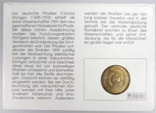 6 original alte Numisbriefe dabei Röntgen von 1996 mit 5 Ostmark