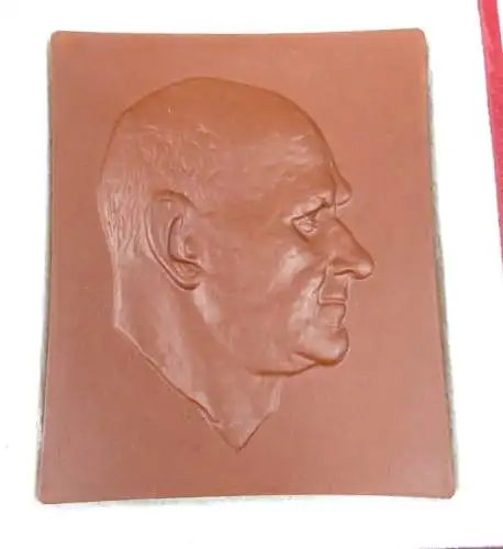 Original Meissen Plakette Ernst Thälmann in OVP