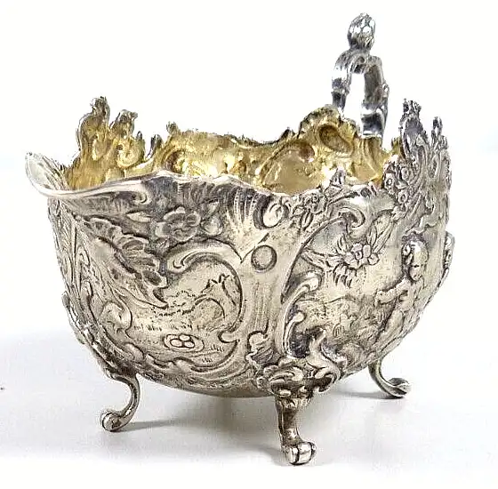 altes Milchkännchen mit Puttos aus massivem aus 800 Silber 178,7 Gramm 1