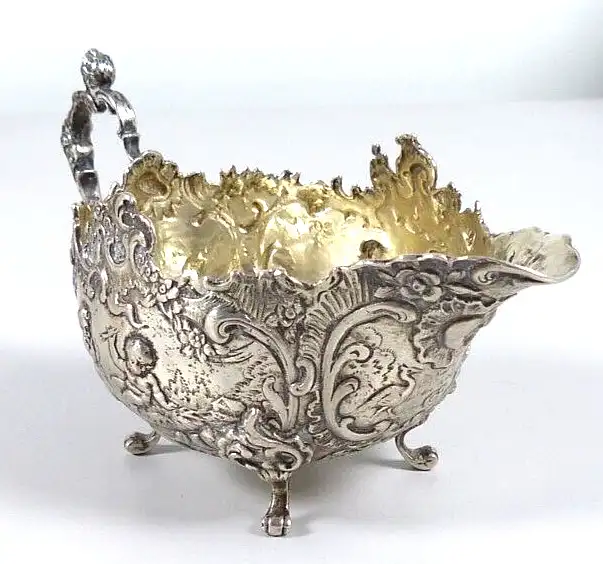 altes Milchkännchen mit Puttos aus massivem aus 800 Silber 178,7 Gramm 2
