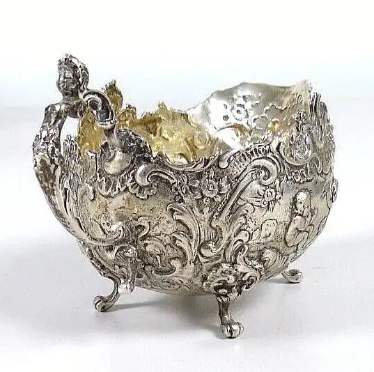 altes Milchkännchen mit Puttos aus massivem aus 800 Silber 178,7 Gramm 4