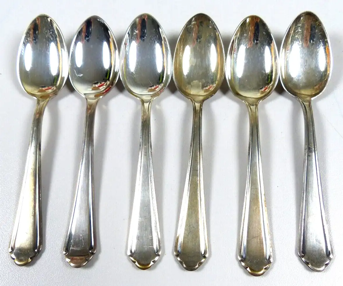 6 Kaffeelöffel Auerhahn aus 800 Silber 142,18 Gramm 0