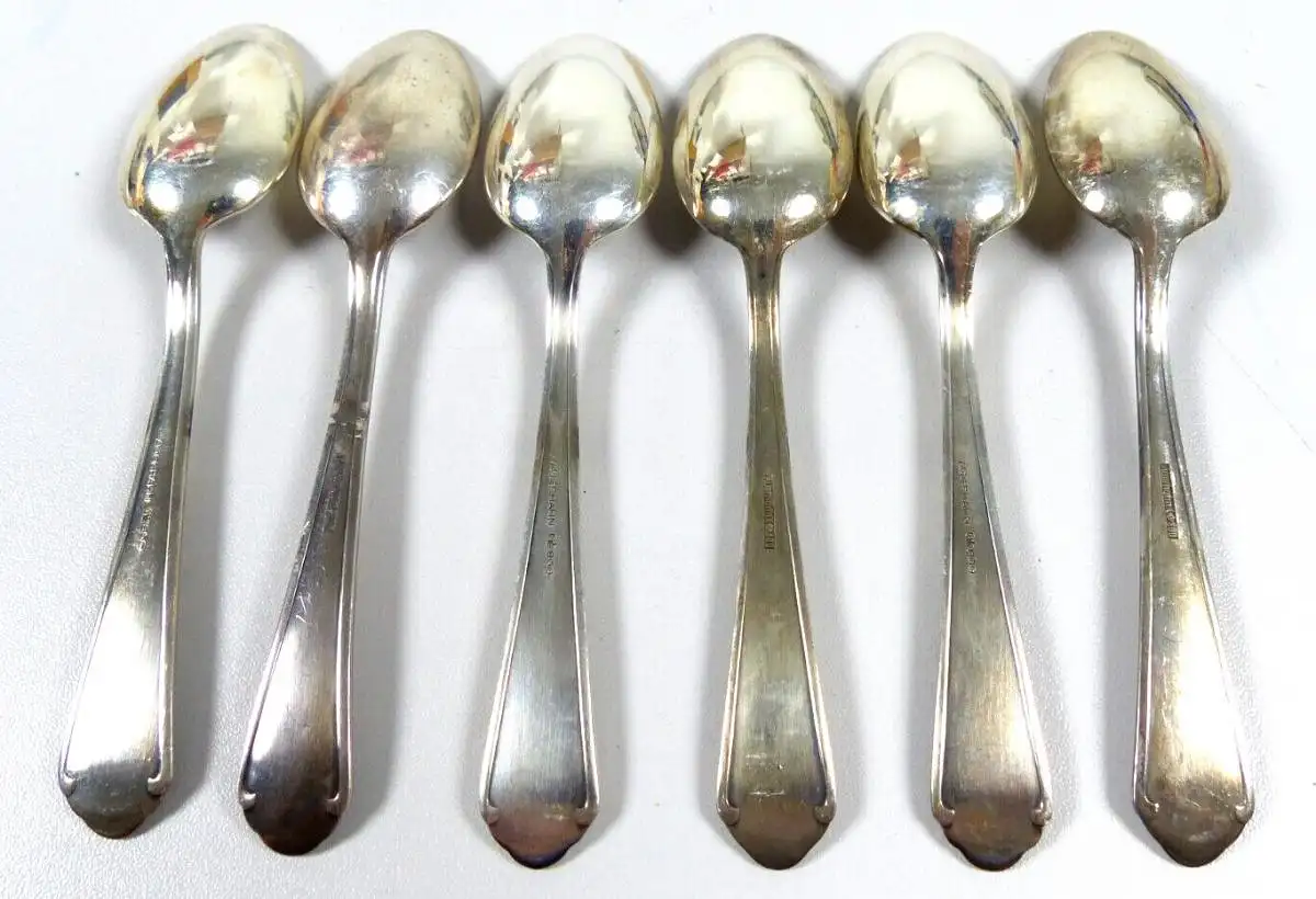 6 Kaffeelöffel Auerhahn aus 800 Silber 142,18 Gramm 1