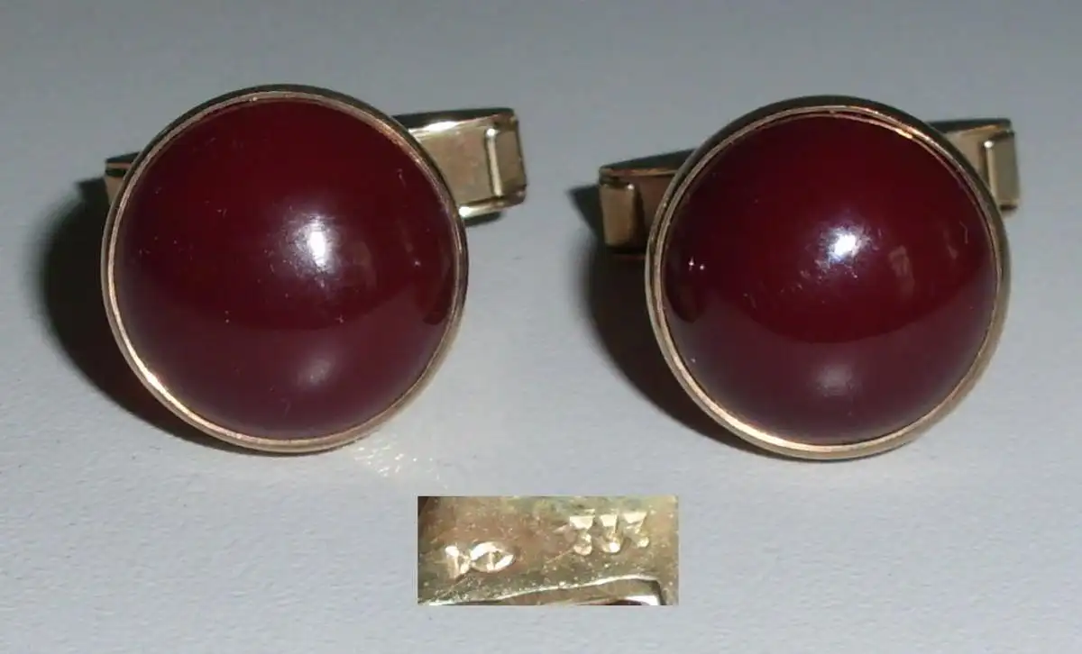 Manschettenknöpfe aus 333er Gold Fischland Bernstein/Amber (da4204) 0