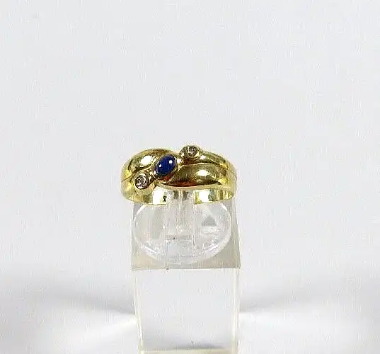 Ring aus 333 Gold mit Saphir und Diamanten je 0,02 ct.  Größe 56 0