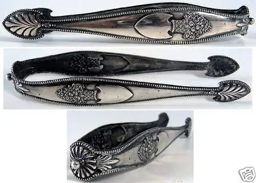 Alte Biedermeier Zuckerzange in 12 Lot Silber um 1840    