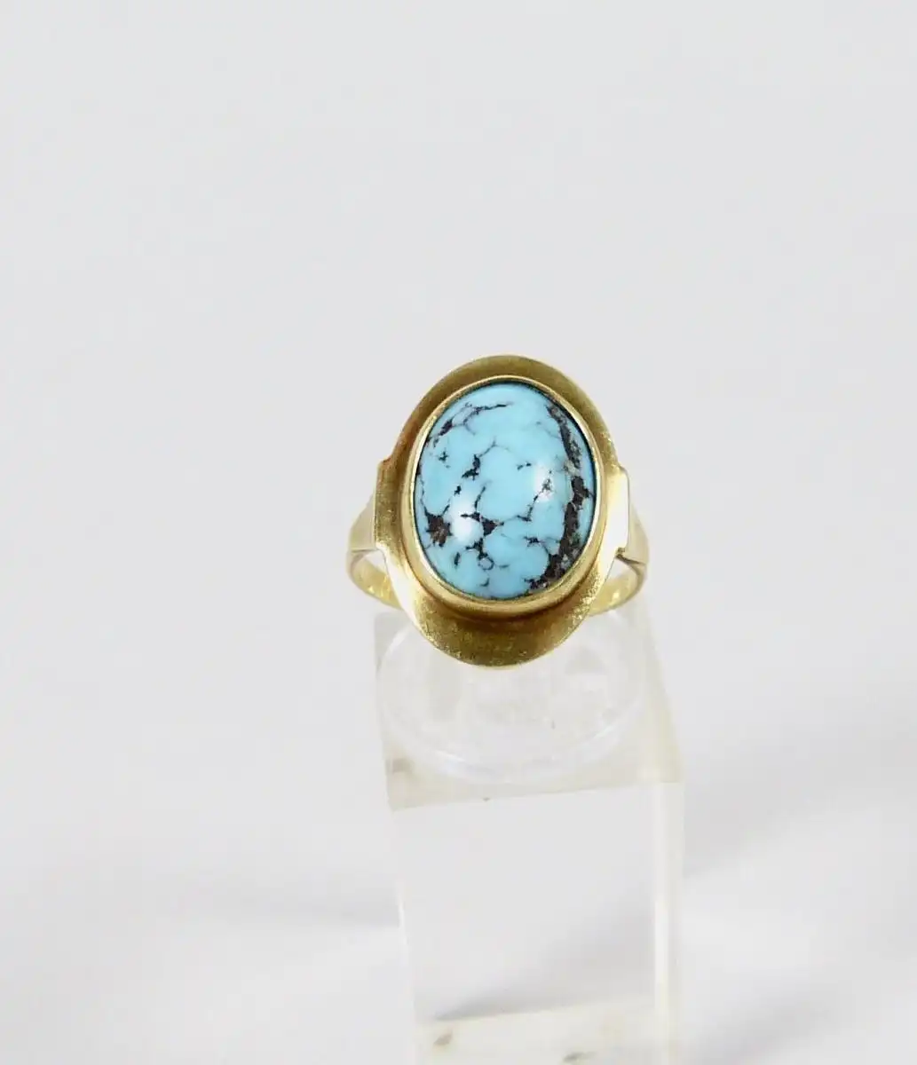 Ring aus 585 Gold mit Türkis, Gr. 52/Ø 16,5 mm  (da6770) 0