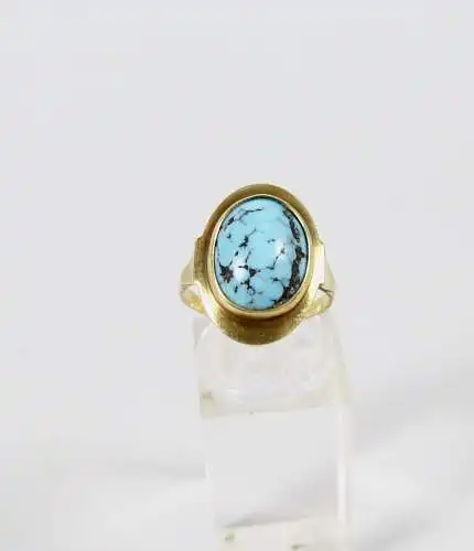 Ring aus 585 Gold mit Türkis, Gr. 52/Ø 16,5 mm  (da6770)