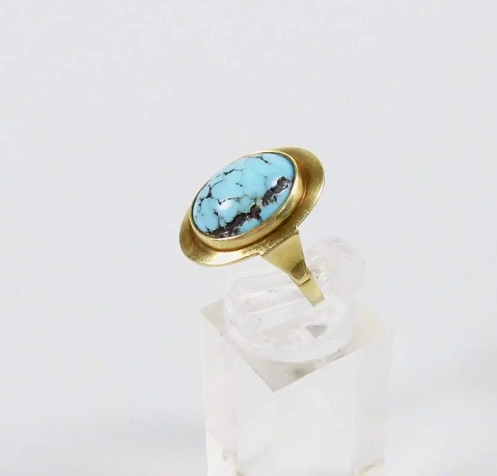 Ring aus 585 Gold mit Türkis, Gr. 52/Ø 16,5 mm  (da6770) 2