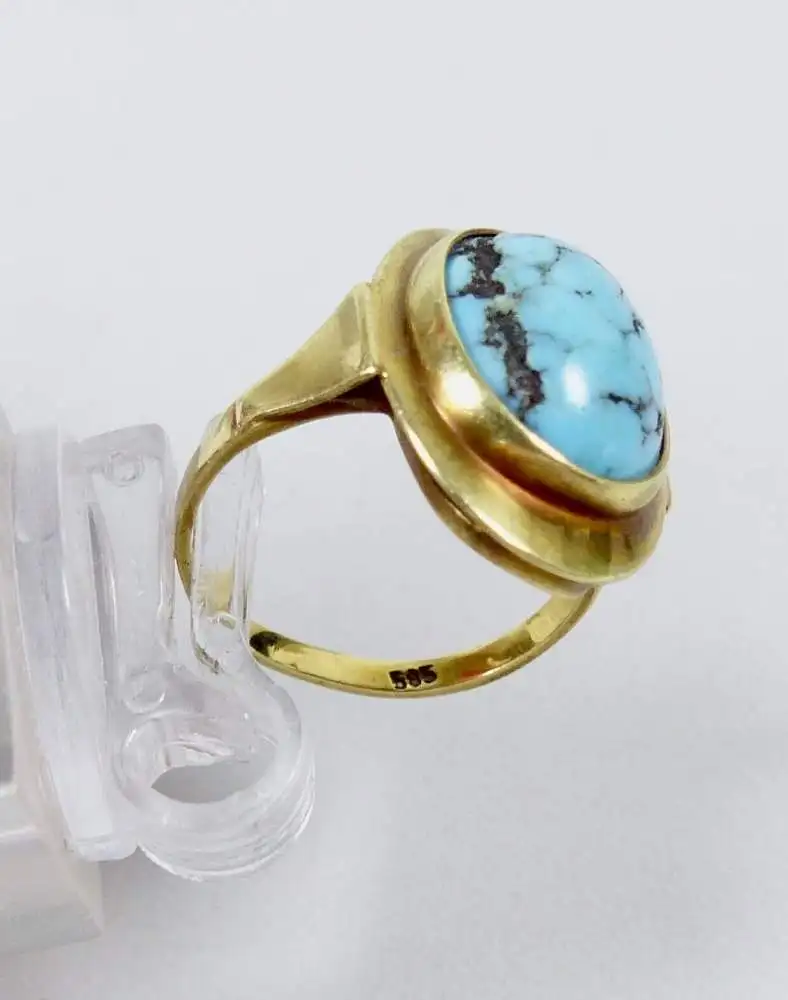 Ring aus 585 Gold mit Türkis, Gr. 52/Ø 16,5 mm  (da6770) 4