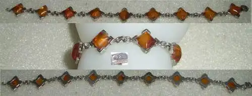 Armband aus 925 Silber mit Bernsteine/Amber  (da3620)