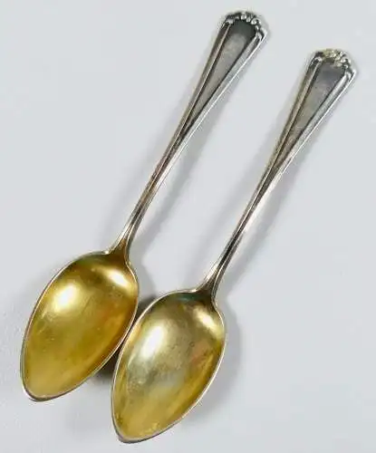 2 Mokkalöffel aus 800 Silber, original alt  (da6809)