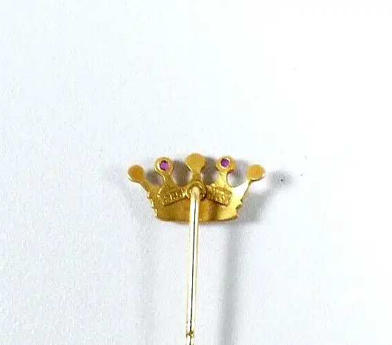 Krawattennadel aus 585 Gold mit Rubinen und Perlen 2