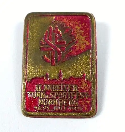 original altes Abzeichen II.  Arbeiter Turn und Sportfest Nürnberg 1929
