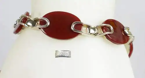 Armband aus 835er Silber mit braunem Achat          (da5034)