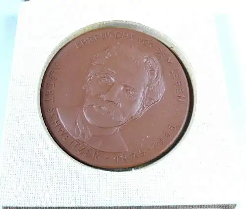 DDR Meissen Medaille Albert Schweitzer 1875 - 1965 in OVP
