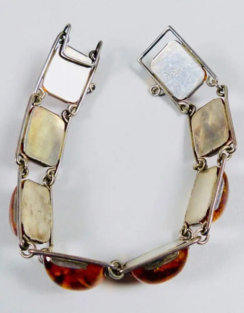 Tolles Armband aus 835 Silber 19 cm mit Bernstein Fischland pb Peter Brommhold 4