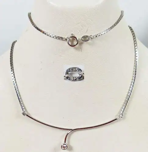 Collier aus 585 Weißgold mit Brilliant 0,1 ct. sehr exklusiv    (da6290)