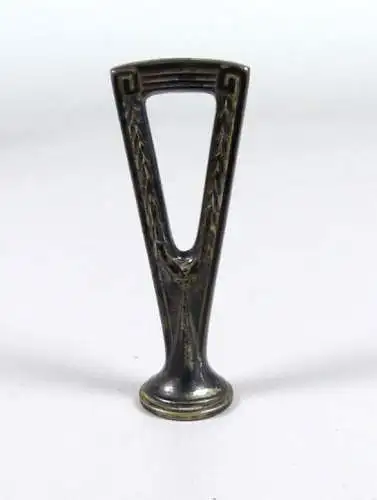 alte Jugendstil Petschaft aus Bronze mit Gravur WMF versilbert mit Monogramm HG