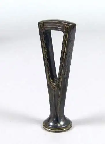 alte Jugendstil Petschaft aus Bronze mit Gravur WMF versilbert mit Monogramm HG