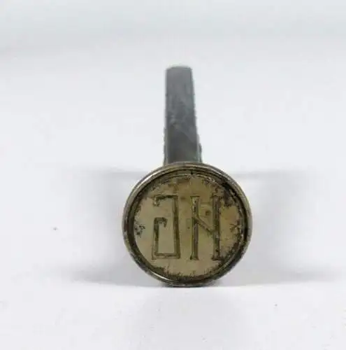 alte Jugendstil Petschaft aus Bronze mit Gravur WMF versilbert mit Monogramm HG