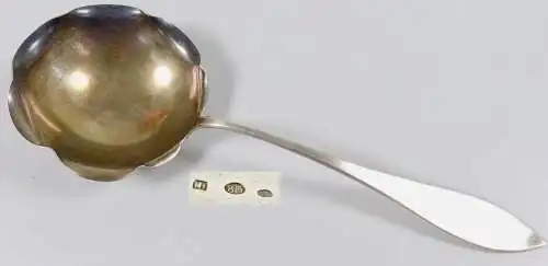 sehr ausgefallene alte Kelle aus 875 Silber mit Wellenrand  (da6238)