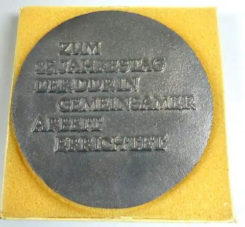 seltene DDR Medaille  Eisenguß Friedenswerke Brandenburg in OVP