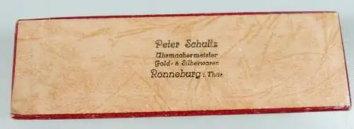 alte Schmuckschachtel Schmucketui für Uhr Armband Werbung Peter Schultz   da7100