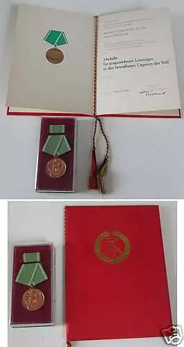 Medaille für ausgezeichnete Leistung des MDI mit Urkunde