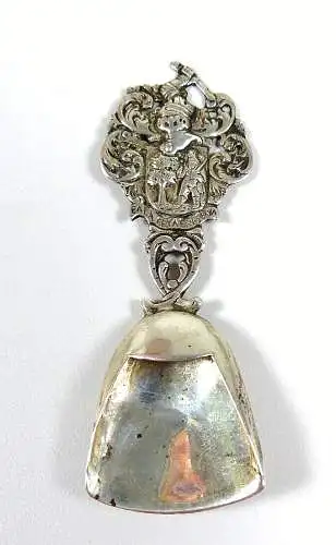 Alte Zuckerschaufel aus massivem 800 Silber mit Wappen