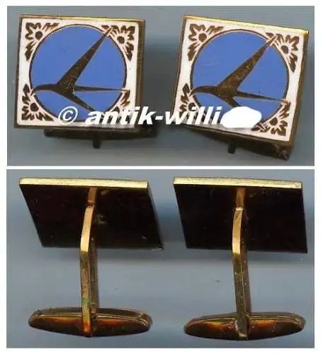 2 Manschettenknöpfe mit Tarom Emblem Logo aus DDR Zeit