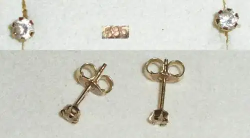 Tolle Ohrringe/Stecker aus 585er Gold Zirkonia (da4031)