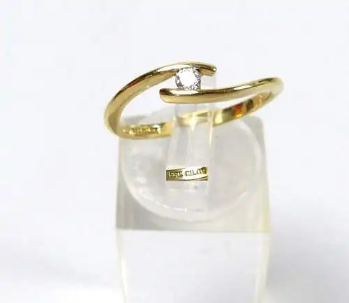 Ring aus 585 Gold mit Zirkonia, Gr. 56/Ø 17,8 mm  (da5477)