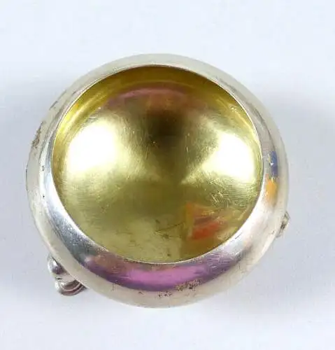 Salznapf aus massivem 800 Silber mit Monogramm G