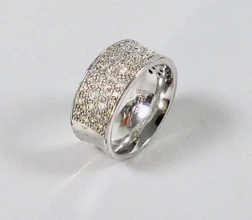Ring aus 925 Silber mit weißen Steinen, Gr. 58,5/Ø 18,6 mm  (da6657)