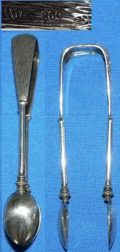 Gründerzeit Zuckerzange 800 Silber  
