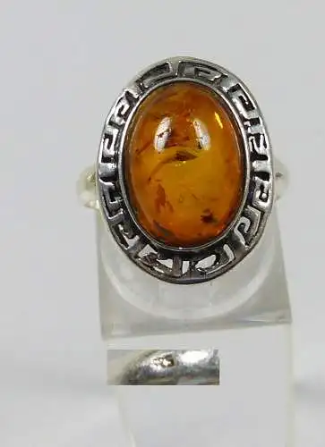Ring aus 925 Silber mit Bernstein/Amber, Gr. 54/Ø 17,2mm  (da5710)
