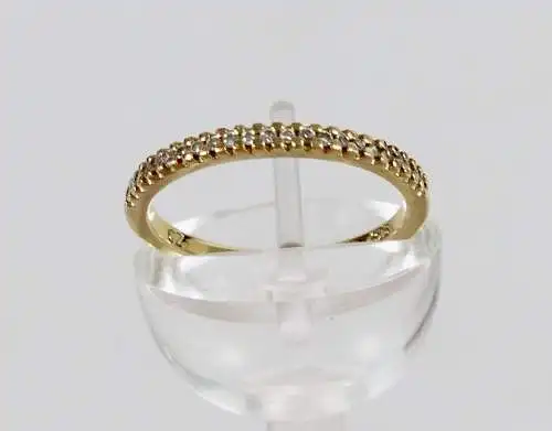 Ring aus 925 Silber vergoldet mit weißen Steinen, Gr. 57 Ø 18 mm   (da6928)