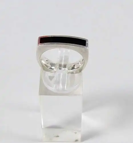 Ring aus 925 Silber mit Onyx, Gr. 56/Ø 17,8 mm  (da6798)