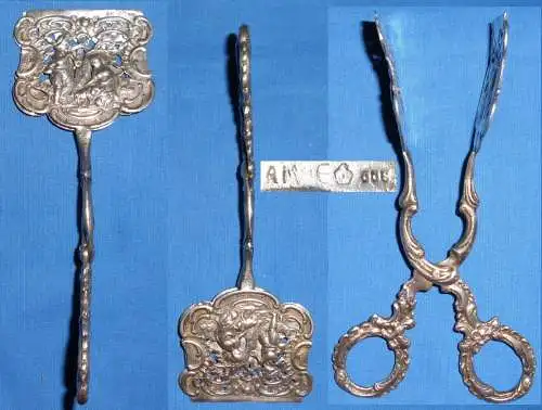 original alte Gebäckzange 800 Silber