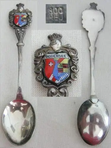 alter Kaffee/Andenken-Löffel 800 Silber Bodensee