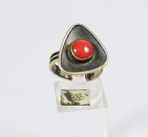 Ring aus 925 Silber mit Koralle, Gr. 53 / Ø 16,8 mm  (da6125)